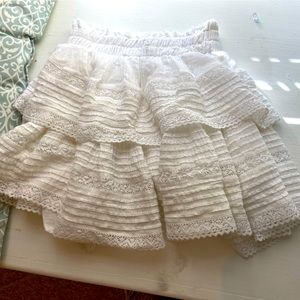 White aerie ruffle skirt